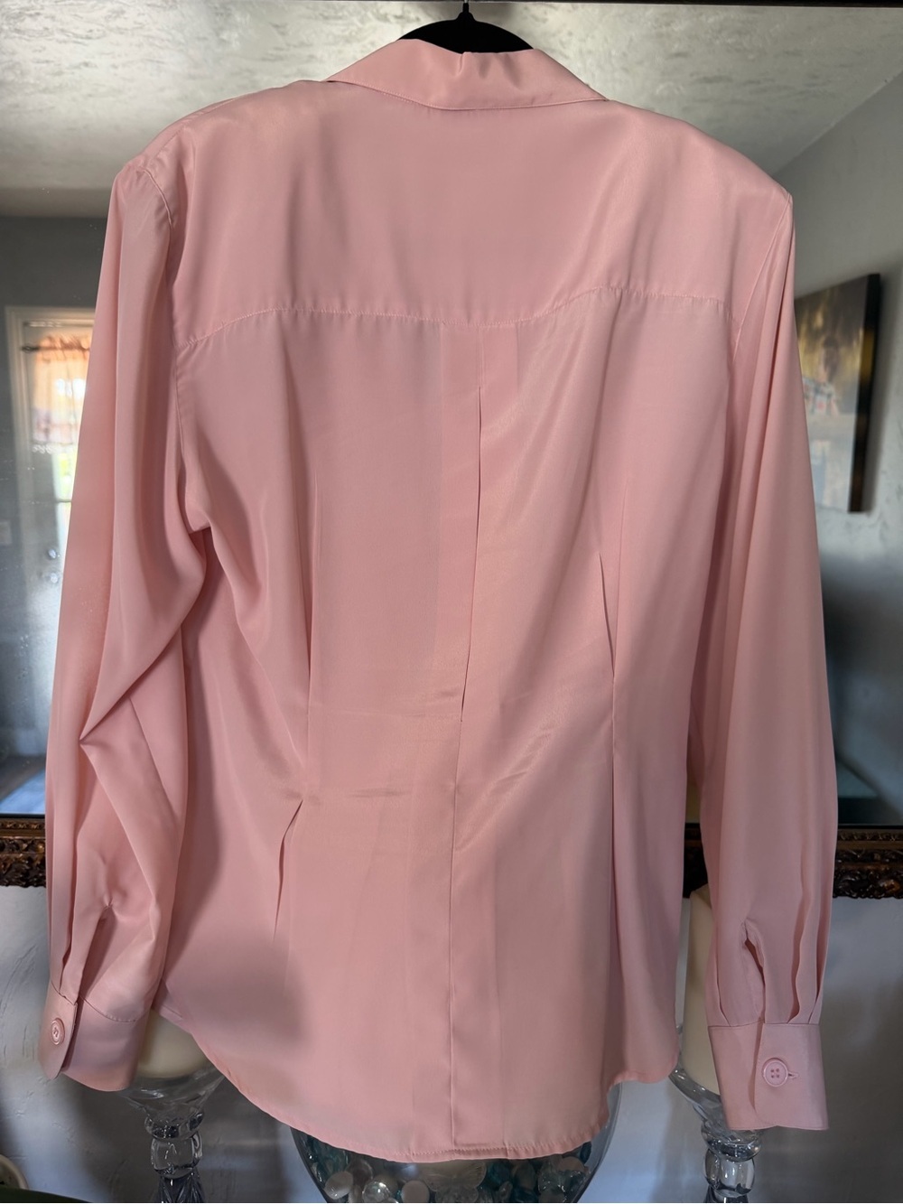 Vintage Christian Dior Chemises Blush Pink Button Front Blouse Size 10 - Picture 3 of 6